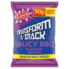 Full Box 30 Packs x 27 grams Golden Wonder Transform A Snack Saucy BBQ Crisps