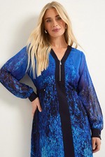 Wallis Blue Fit & Flare Dress Womens Daywear Dresses