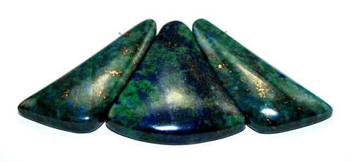 Chrosocolla Jasper Sea Sediment Turquoise CABOCHON 3 PCS Beads Set Imperial Cabs - Picture 6 of 6