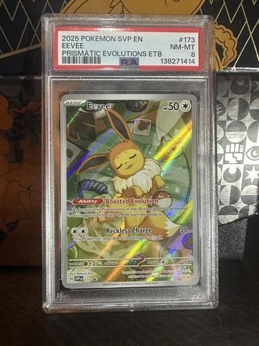 2025 POKEMON BLACK STAR PROMO EEVEE #173 PRISMATIC PSA 8