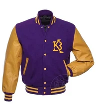 Kobe Bryant Legends Jacket KB 24 Angel LA Lakers Varsity Purple Yellow Jacket