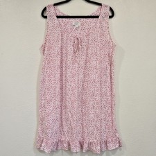 Vtg Lati Fashion Intimates 100 Cotton Pink Polka Dot Splash Ruffle Nightgown 1XL