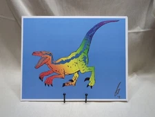 Neon Raptor Print By Otter Illustration 14 x 11