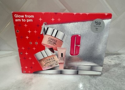 Clinique Glow from AM to PM Moisture Surge Skincare Routine Set New