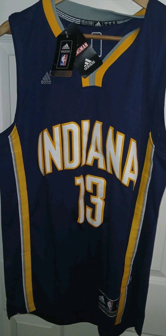 New Bnwt Indiana Pacers Paul George Adidas Basketball Stitched Jersey Size Large