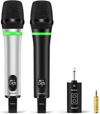 Bietrun Wireless Microphone Dual Handheld Bluetooth 240FT Range