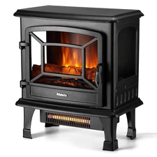 TURBRO Suburbs 20 in. Electric Fireplace Infrared Heater with Crackling Sound...