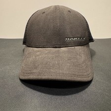 Vintage Oakley Hat Cap Black Meshback Fitted S/M Fitted New Era Y2K Outdoor