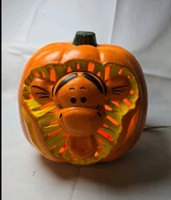 Disney Tigger Pumpkin Jack O Lantern Vtg Hard Foam Halloween Light 1990s Tested 