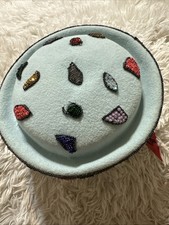 Vintage Jack McConnell Beaded Wool Hat Heart Sequin Design