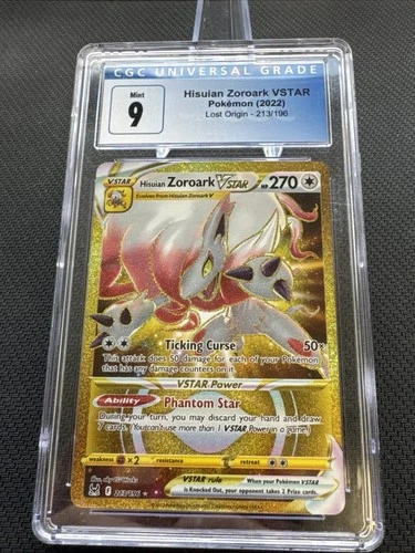 2022 Lost Origin GOLD SECRET Hisuian Zoroark Vstar 213/196 PSA 10 💎CGC 9💎