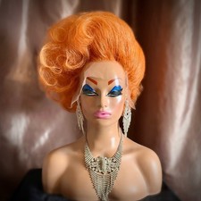 STUNNING HAND STYLED FOX RED LACE FRONT DRAG QUEEN WIG