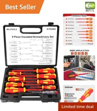 VDE Certified Insulated Screwdriver Set, 9pcs with Magnetic Phillips & Pozidriv