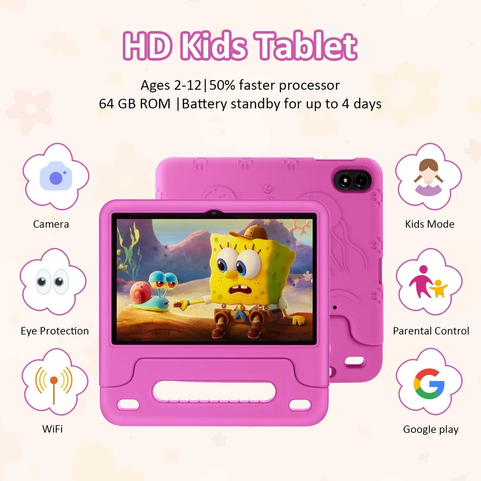 Android 15 Kids Tablet, 2025 Upgraded 10.1 Inch Tablets with Octa-core Proces... - Image 2 of 4