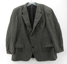 VINTAGE Burberrys Sport Coat Men 48 Gray Blazer Camel Hair Herringbone Tweed 