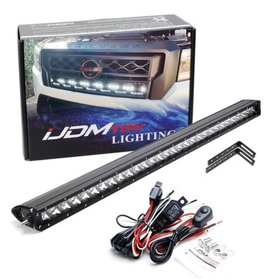 Behind Grille Mount 30'' LED Light Bar Kit w/ Wiring For 2022-up Nissan Frontier