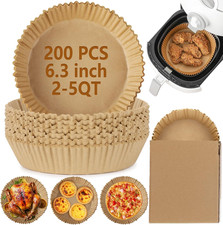 200Pcs Air Fryer Disposable Paper Liner, round Non-Stick Air Fryer Liners Parchm