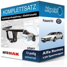 Für Alfa Romeo 159 Sportwagon 06- AUTO HAK Anhängerkupplung starr + 13polig AHK