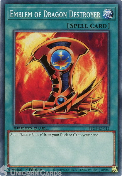 SBCB-EN014 Emblem of Dragon Destroyer Common 1st Edition Mint YuGiOh Card