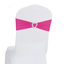 Pack of 30 Spandex Chair Sashes Bows Stretch Chair Cover Band with Buckle Sli...