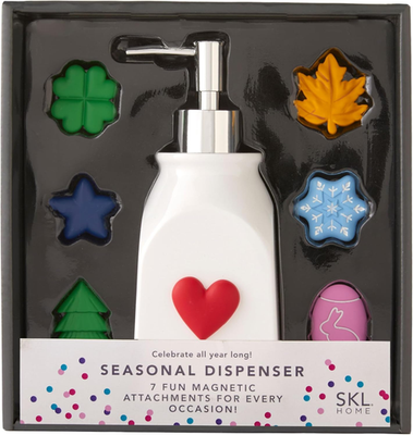 #ad Seasonal Soap Lotion Dispenser Gift Set with 7 Interchangeable Magnetic Holiday $62.02
