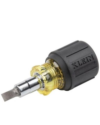 Klein Tools 32561 Stubby Screwdriver Nut Driver 6-in-1 Multi-bit Tool 