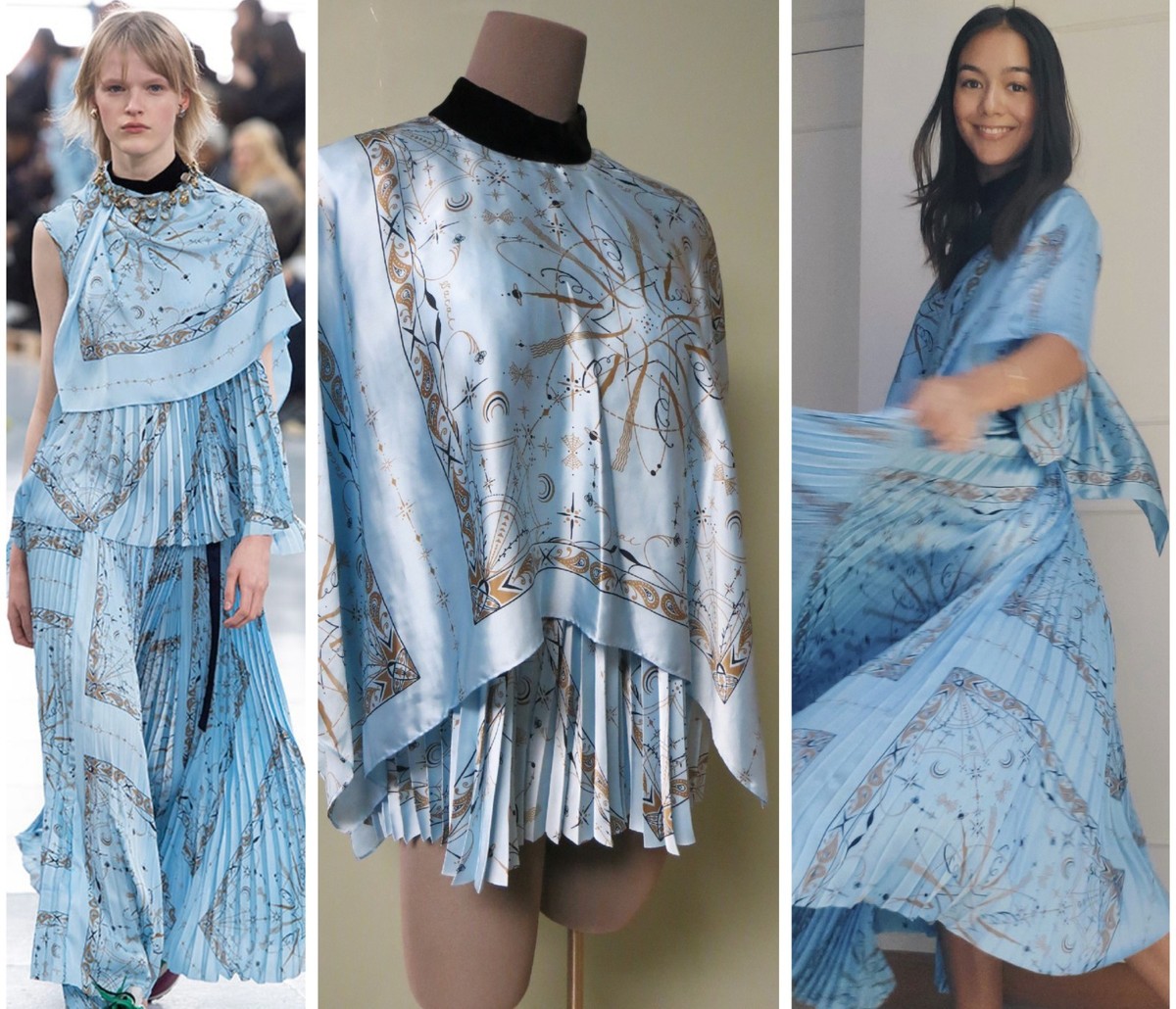 $915 Sacai X Dr Woo NEW Bandana Logo Print Swing Top 3 Cape