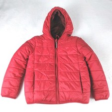 Hooded Puffer Fleece Lined Jacket with Pockets Red Size 4T by Cat and Jack
