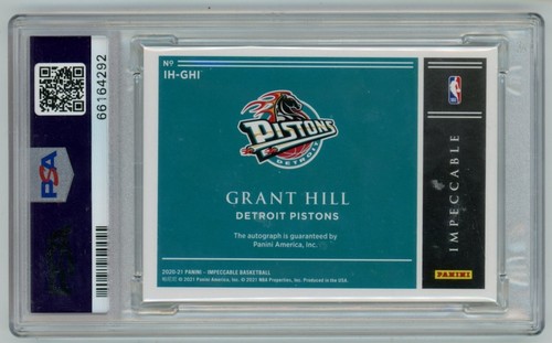 2020 Panini Impeccable Grant Hill Hall of Fame On Card Auto 02/18 PSA 10 POP 1 - Picture 2 of 2