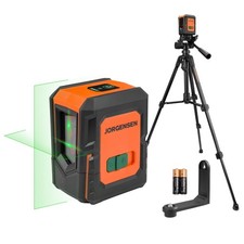 JORGENSEN Laser Level with Tripod, 100 FT Dual Modules Self Leveling Orange