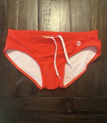 Aronik Men's Orange Tone Swim Brief Size M