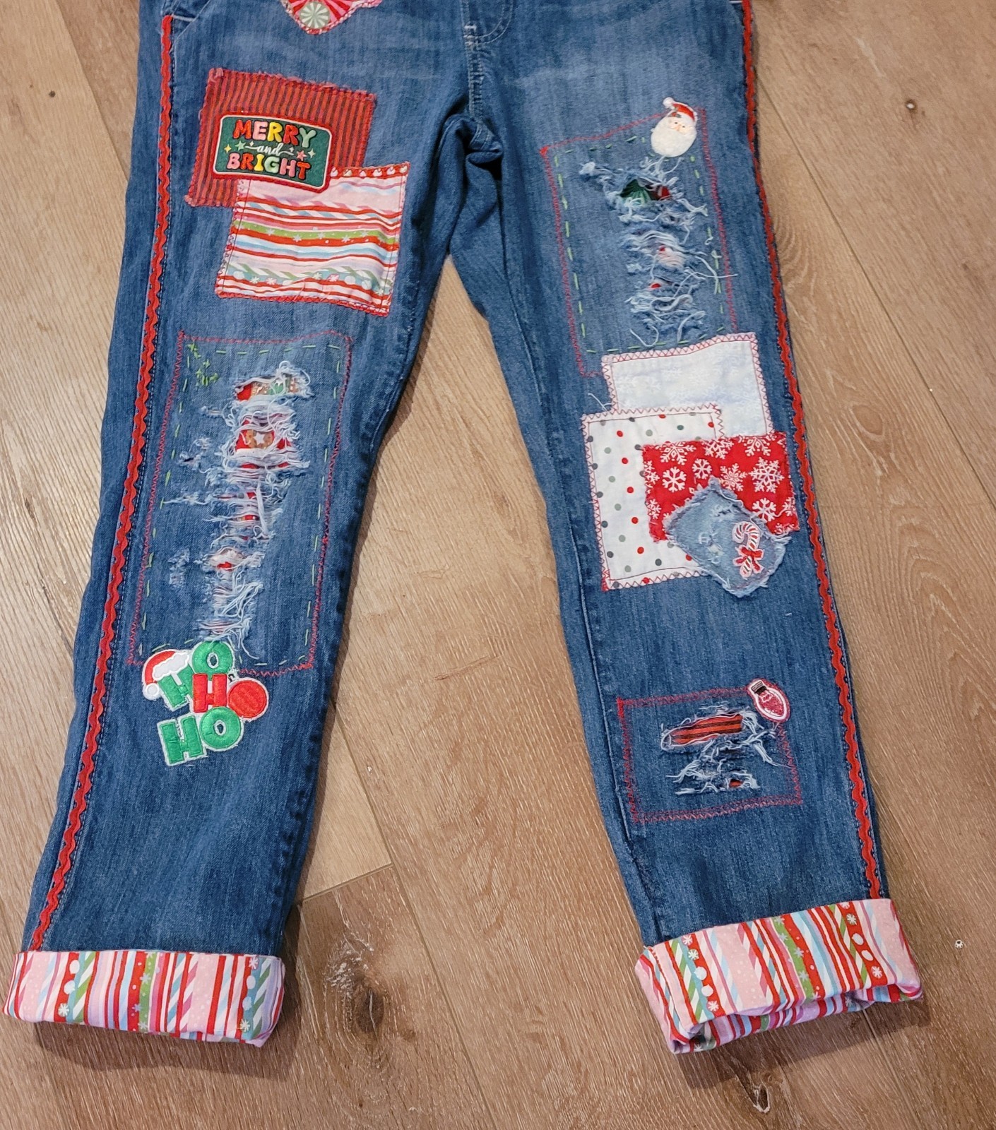 Holiday Patchwork Overalls By ThreadsReclaimed (X… - image 10