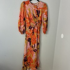 Farm Rio Jungle Panther Dress Maxi Dress XS Balloon Sleeve