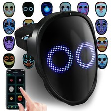 LED Halloween Mask, Gesture Sensing, App Control, Rechargeable