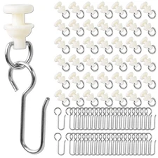 180 PCS Curtain Track Hooks, Plastic Curtain Rail, Rv Shower Curtain Clips, S...
