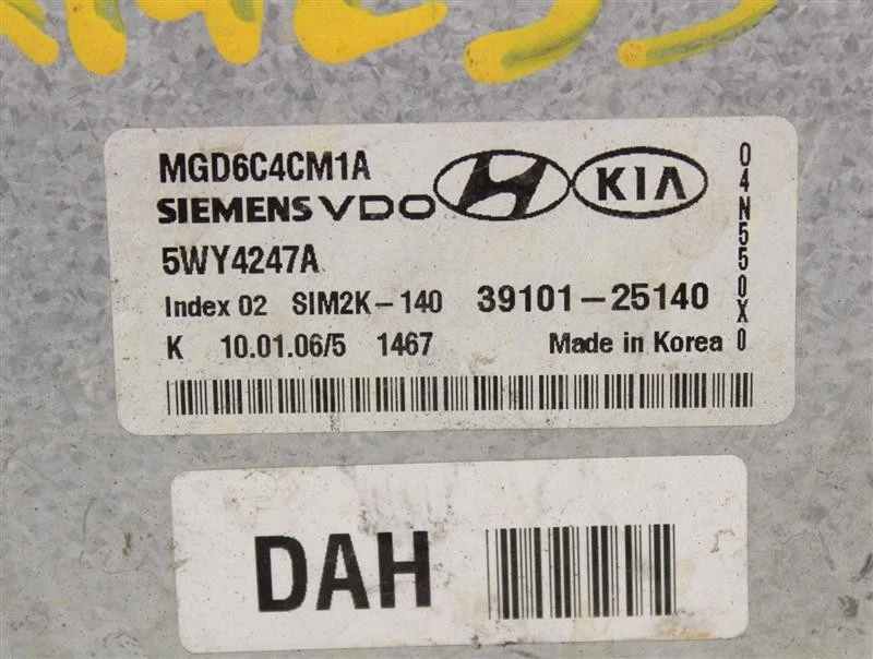 ORDENADOR ECU ECM KIA OPTIMA 2006 06 2007 07 2008 08 3910125140 972926 Foto 4 de 4