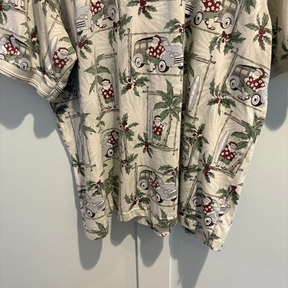 Camisa Polo Windham Pointe Para Hombres XL Hawaiana Santa Surf Fiesta de Navidad Foto 4 de 4
