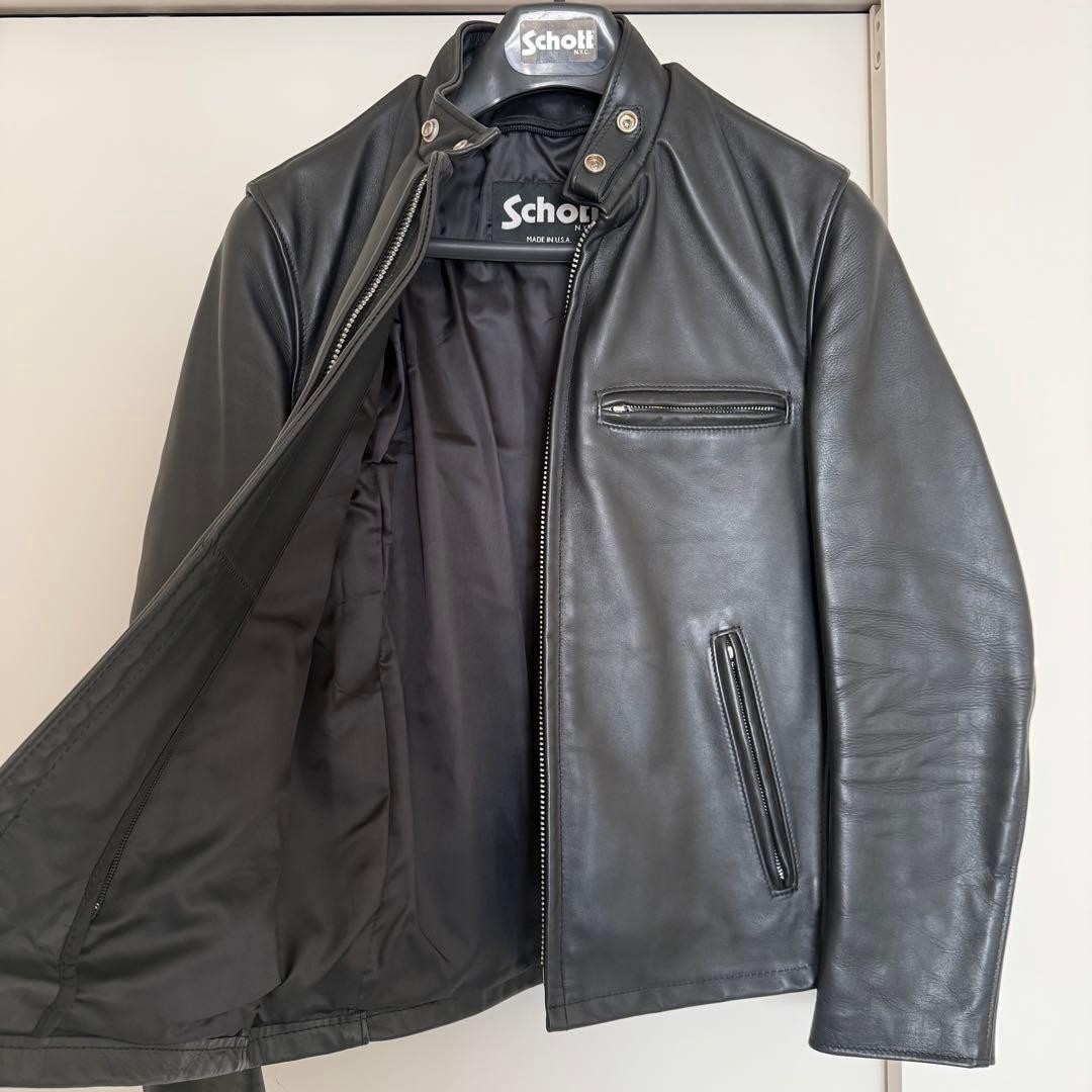 Schott 641 Black Leather Single Riders Jacket Cowhide | eBay