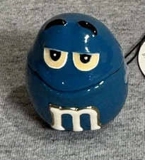 MONET BLUE M&M BIG FACE TRINKET BOX ENAMELED BLUE NWT $25