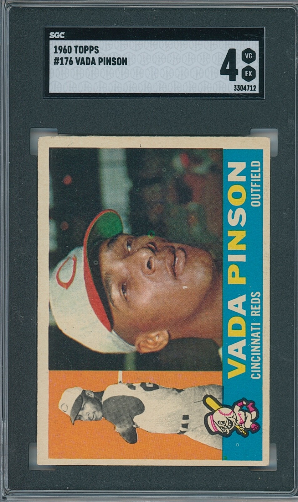 1960 Topps #176 Vada Pinson PSA 4 VG-EX Cincinnati Reds
