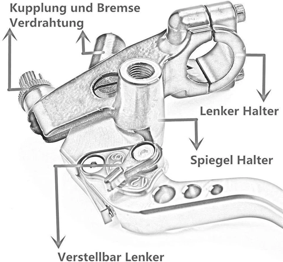 1Pair7/8"22mm Universal Motorcycle Brake Clutch Master Cylinder Reservoir Levers - Image 3 of 4