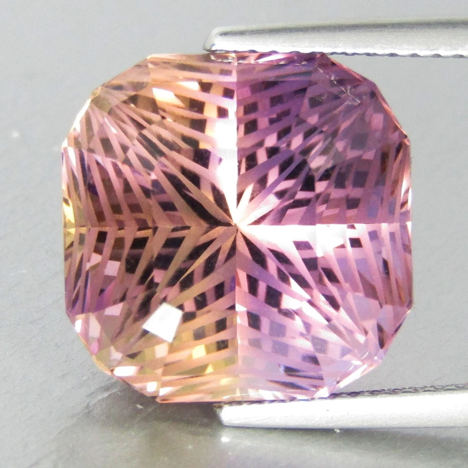 Piedra preciosa suelta de corte mágico radiante ametrino natural de alta calidad fina de 13,90 quilates Foto 3 de 4