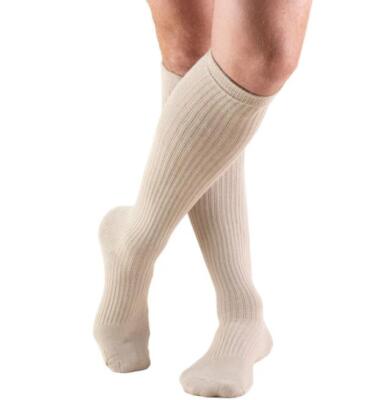 SM Truform Mens Compression Socks 15-20 mHg Knee High Cushion Foot LARGE White