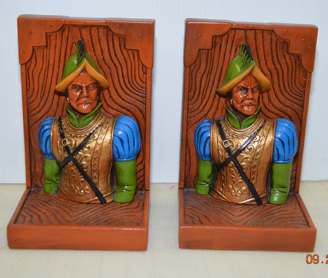 Vintage Spanish Conquistador Soldier Bookend Painted Ceramic Bookends eBay