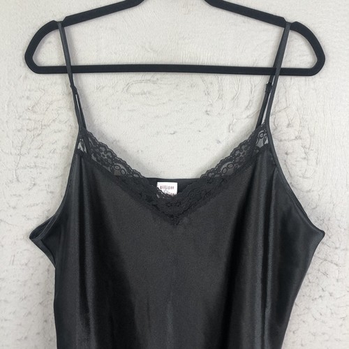 Gilligan & Omalley Nightgown Womens XXXL 3XL Black Satin Shiny Boudior - Picture 2 of 19