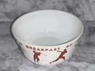 RARE VTG 30's WHEATIES BREAKFAST OF CHAMPIONS MILK GLASS PREMIUM CEREAL BOWL!!!