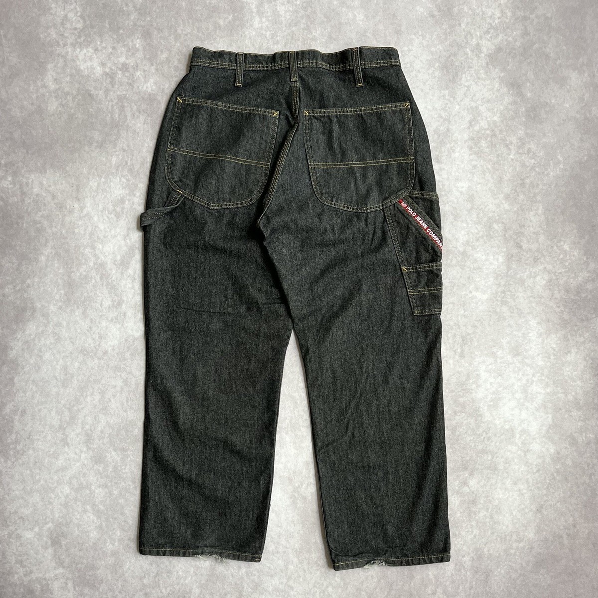 Vtg Ralph Lauren Polo Jeans Company Black Denim 5 pkt