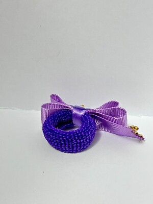Set of 6 Pairs of Decorative Hair Ties with Bow and Floral Accents