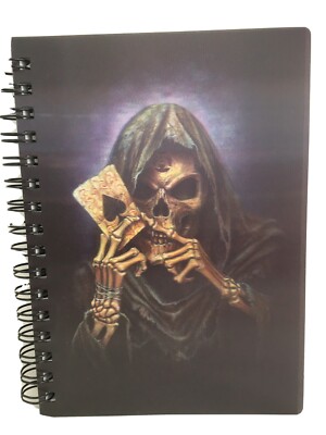 ALCHEMY GOTHIC Lenticular Art - Skelett mit Ace Of Spades 3D Notizbuch.