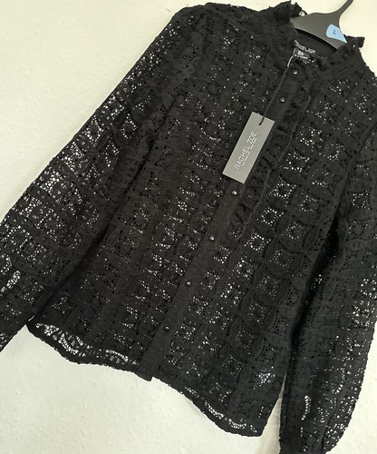 Rachel Zoe Black Lace Crochet Blouse - XS, Elegant & Chic! - Picture 2 of 8